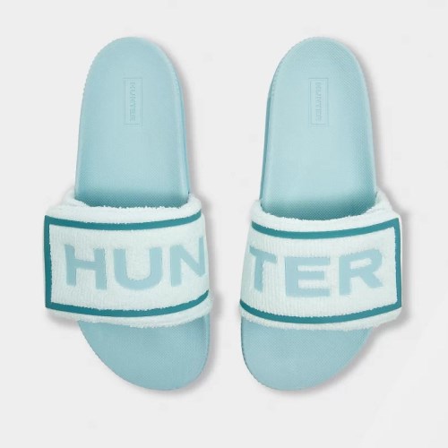 Hunter Original Terry Towelling Logo Adjustable Slides (C071F) Ireland